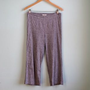 High Waist Cotton Cropped Grey Trouser
